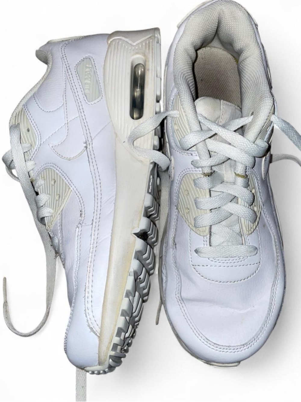 Nike Men's White Leather Air Cushion Sneakers
